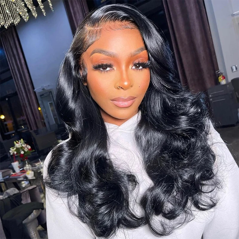 24 Inch Body Wave Lace Front Wigs Human Hair 13x4 Lace Front Wigs Human Hair 150% Density Natural Color For Black Woman