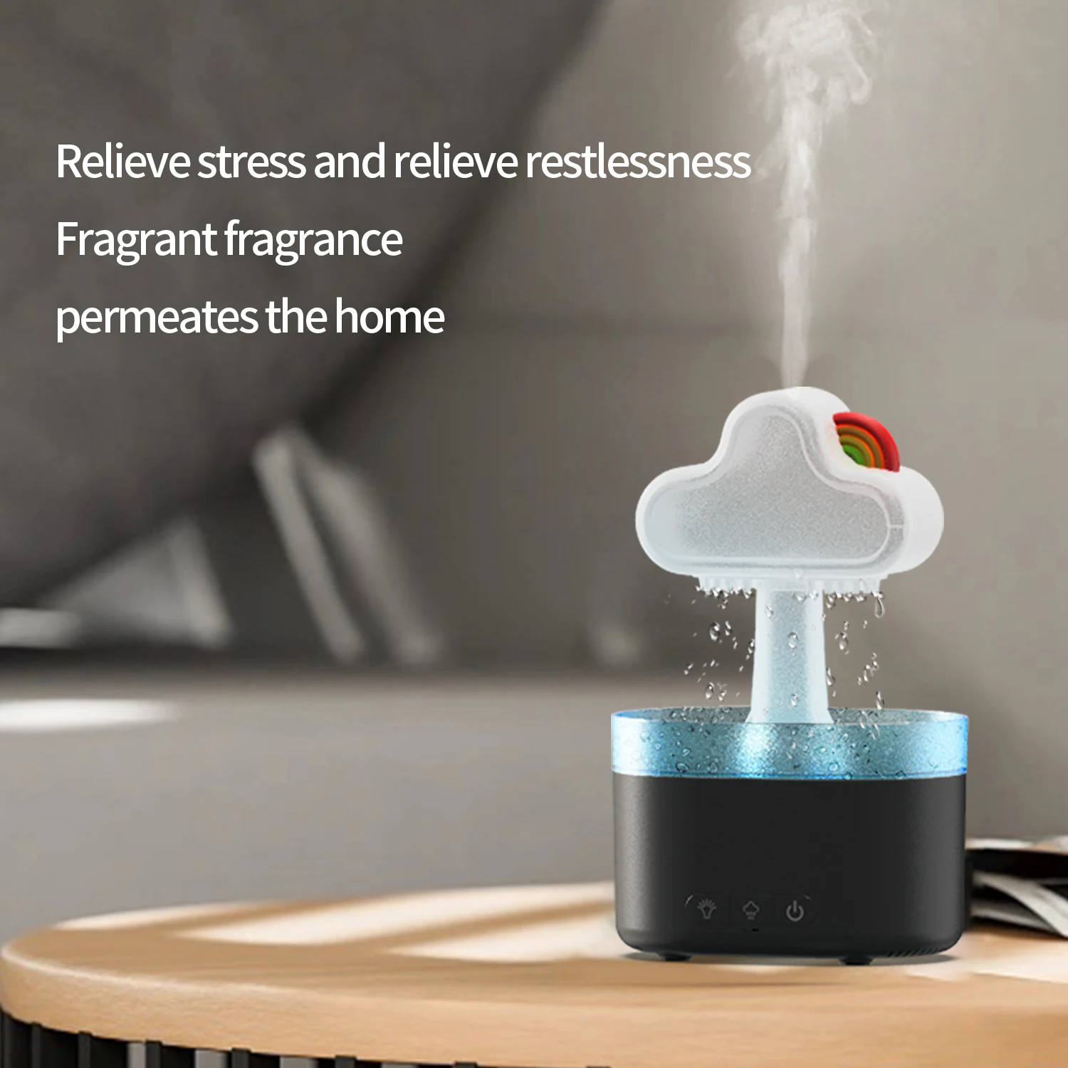 Xiaomi Youpin-Humidificateur d'air en forme de nuage arc-en-ciel, diffuseur d'arôme, veilleuses LED colorées, aromathérapie, USB, 500ml