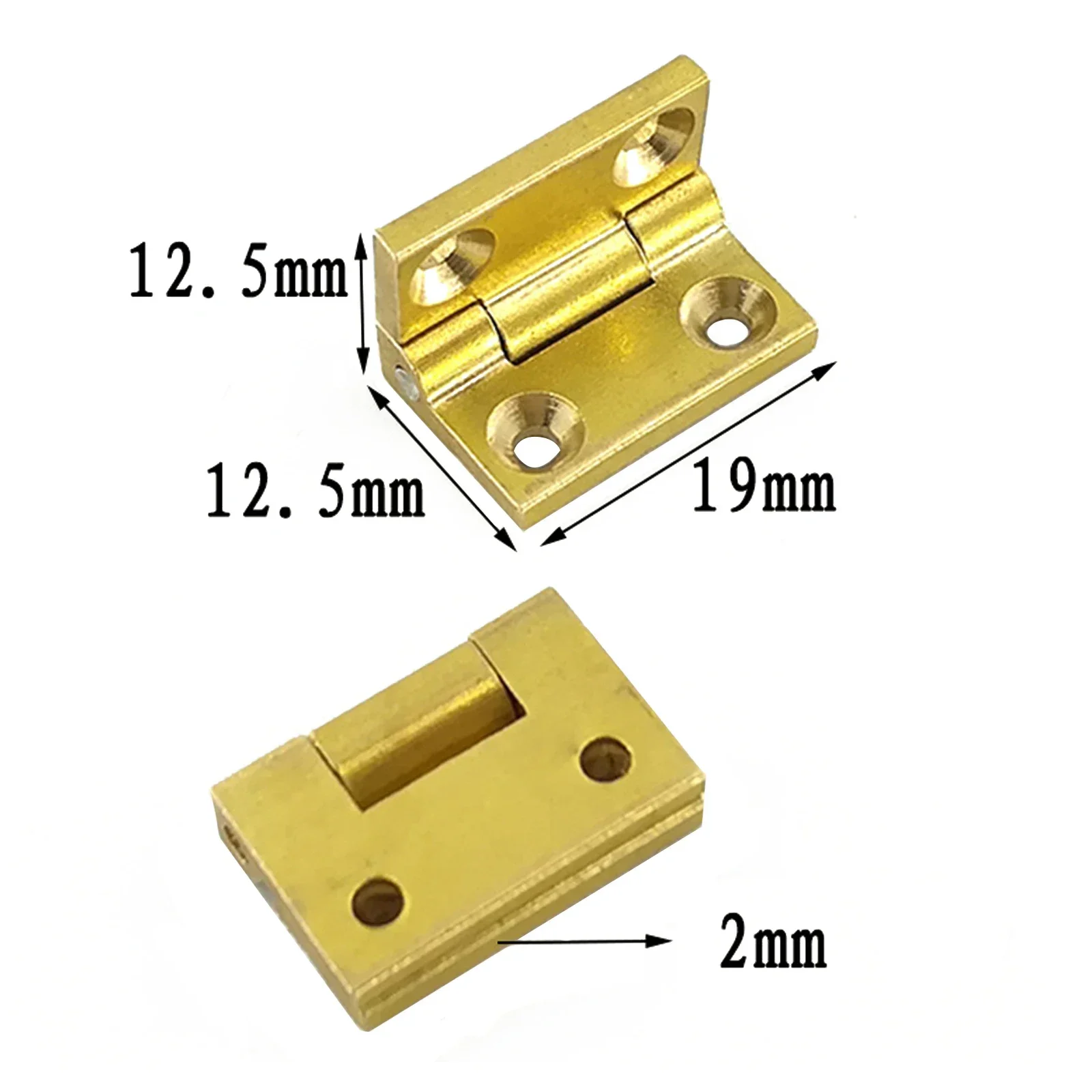 10pcs Mini Brass Hinges 19*12.5mm 4-holes Butt Hinge 90 Degree Positioning 19*12.5mm Jewelry Box Wooden Wine Case Chest Fittings