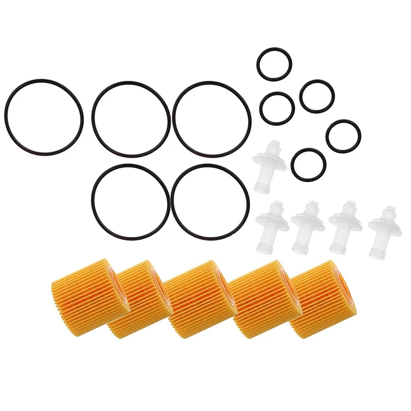 5 Pcs Oil Filter Set 04152-YZZA6 For Toyota Corolla Prius Scion Im Xd