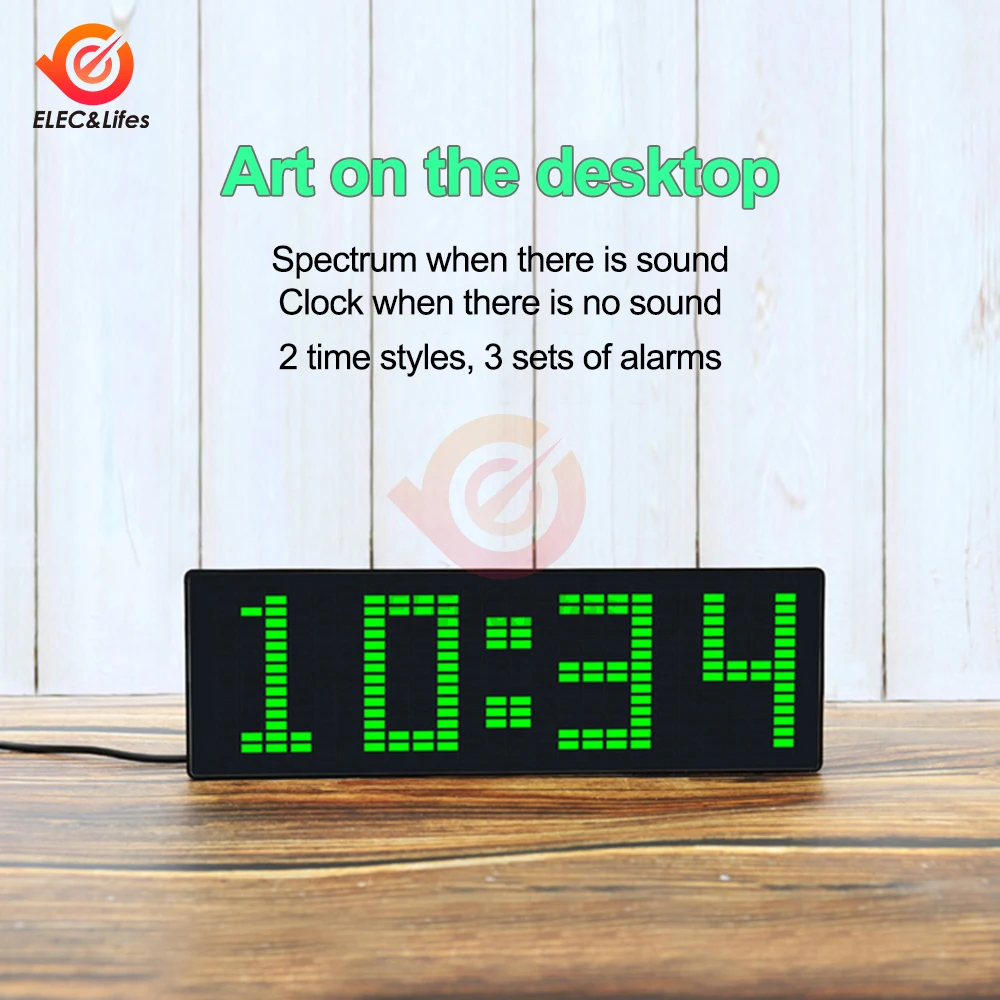 Led Música Spectrum Rhythm Display Relógio Eletrônico Voz Ativada Carro Áudio Indicador de Nível vu Medidor Lâmpada Atmosfera Luz Rgb