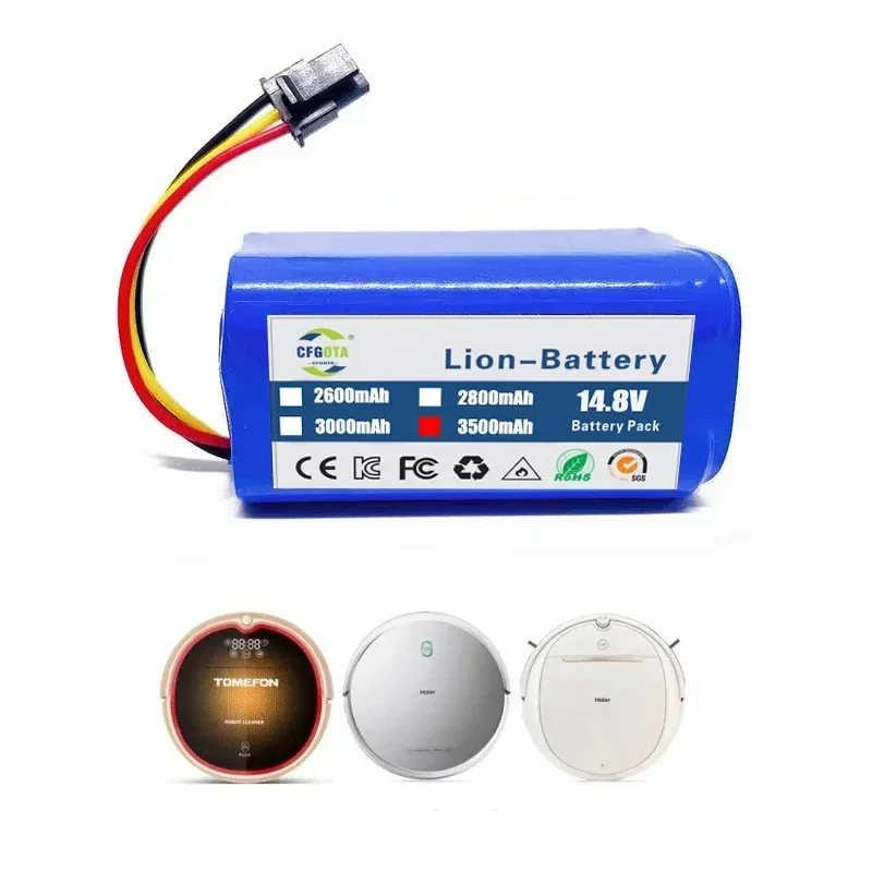 100%.for Qihoo 360 S5 S7 T90 14.8v 3500mah Robot Vacuum Cleaner Battery Pack Robotic Vacuum Cleaner Replacement Batteries.