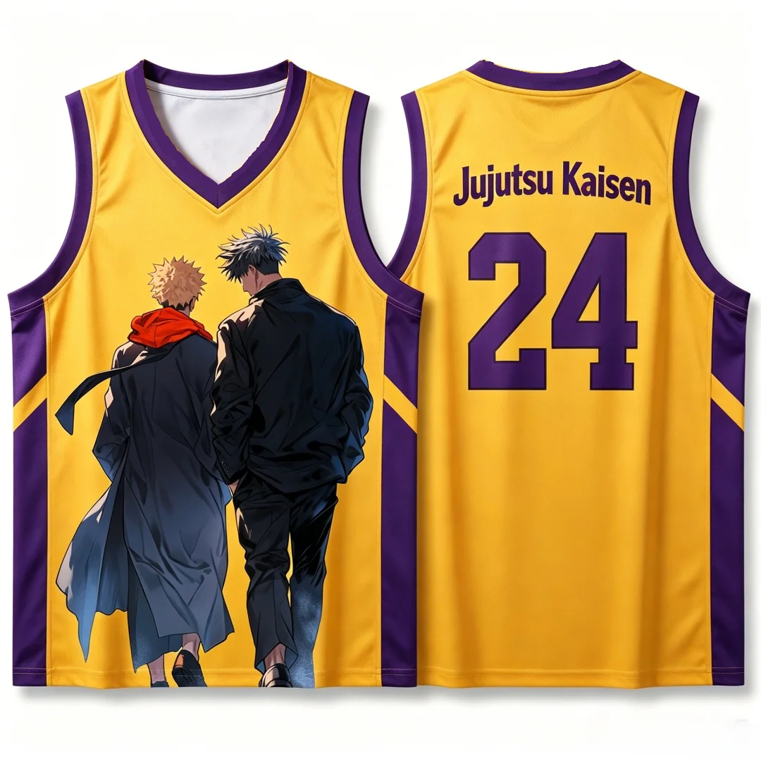 Camiseta Deportiva sin Mangas de Jujutsu Kaisen, con el Número 23 24 de Gojo Satoru y Yuji Itadori, para Hombre y Mujer, Estilo Anime y Urbano