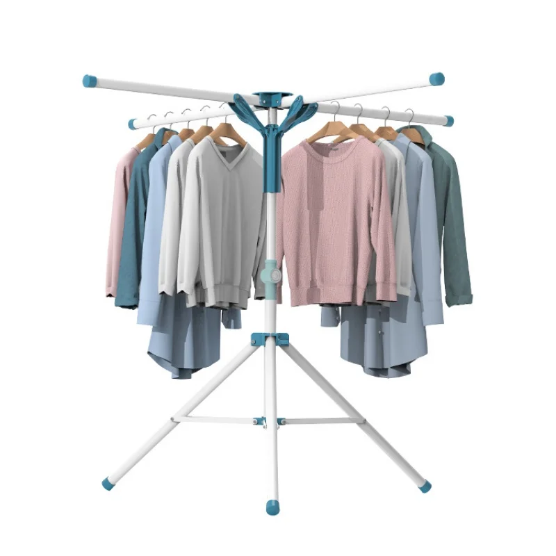 

Floor Folding Clothes Hanger Indoor and Outdoor Drying Four Corners Cool Clothes Bedroom Telescopic Rod Home Balcony Air Quilt