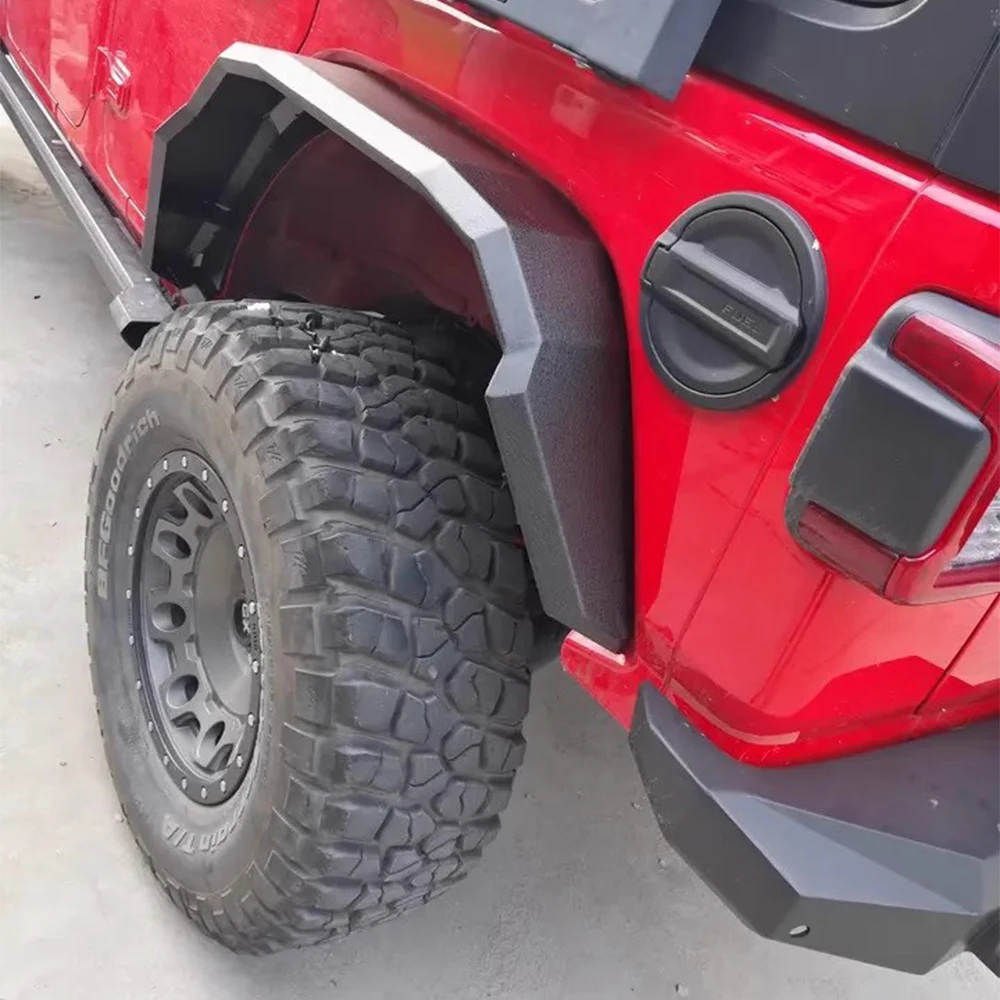 Front Rear Fender Flares mudguard 4 PCS Aluminum Alloy Wheel Protector With LED Light For Jeep Wrangler JL2018+ SXMA JL1064