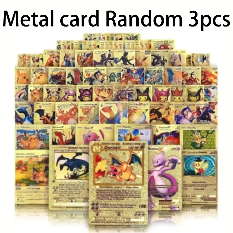 Pokemon Engelse Metal Game Collection Card Anime Figuur Charizard Pikachu Blastoise Mewtwo Battle Collection Carte Card Toy Gift - afbeelding 1