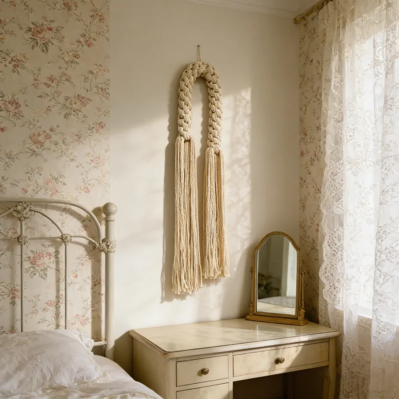 Unique Knot Tassel Fringe Macrame Backdrop Natural Cotton Wall Art Modern Luxury Decor For Hotel Office