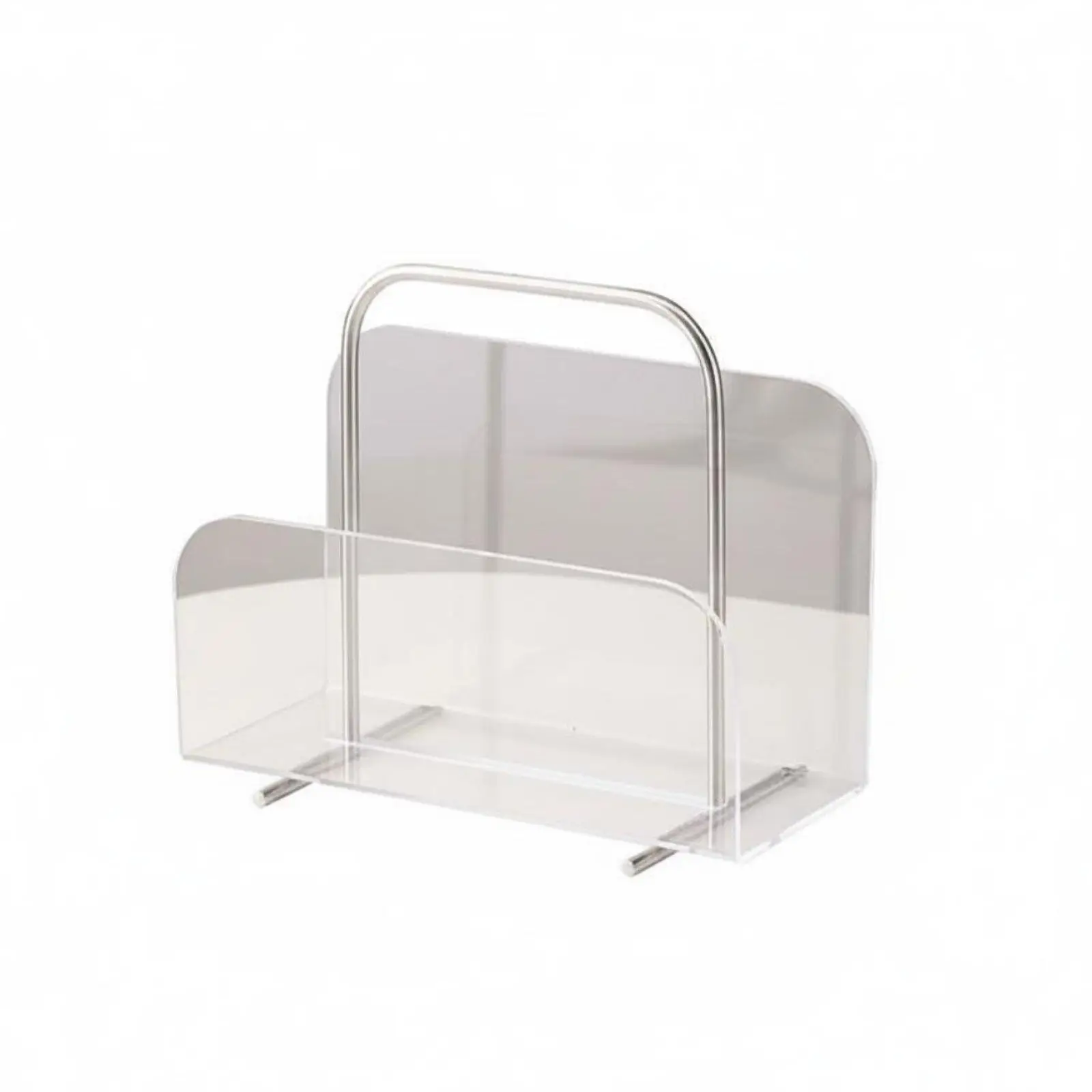 Acrylic Magazine Rack with Handle for Desk Organizer Book Holder Letter Shelf Storage for Home Office Decor