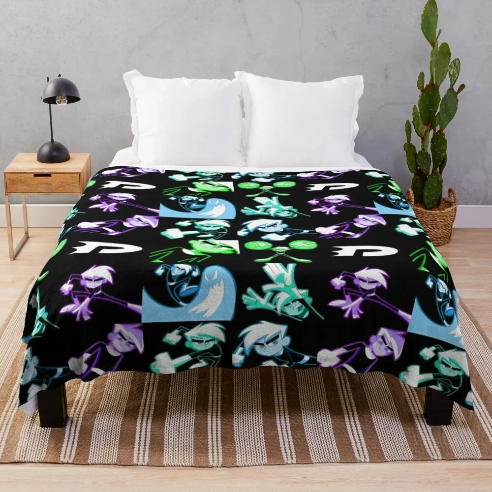 

Danny Phantom Glow Poster Throw Blanket Tourist Soft Plush Plaid Dorm Room Essentials Plaid Blankets