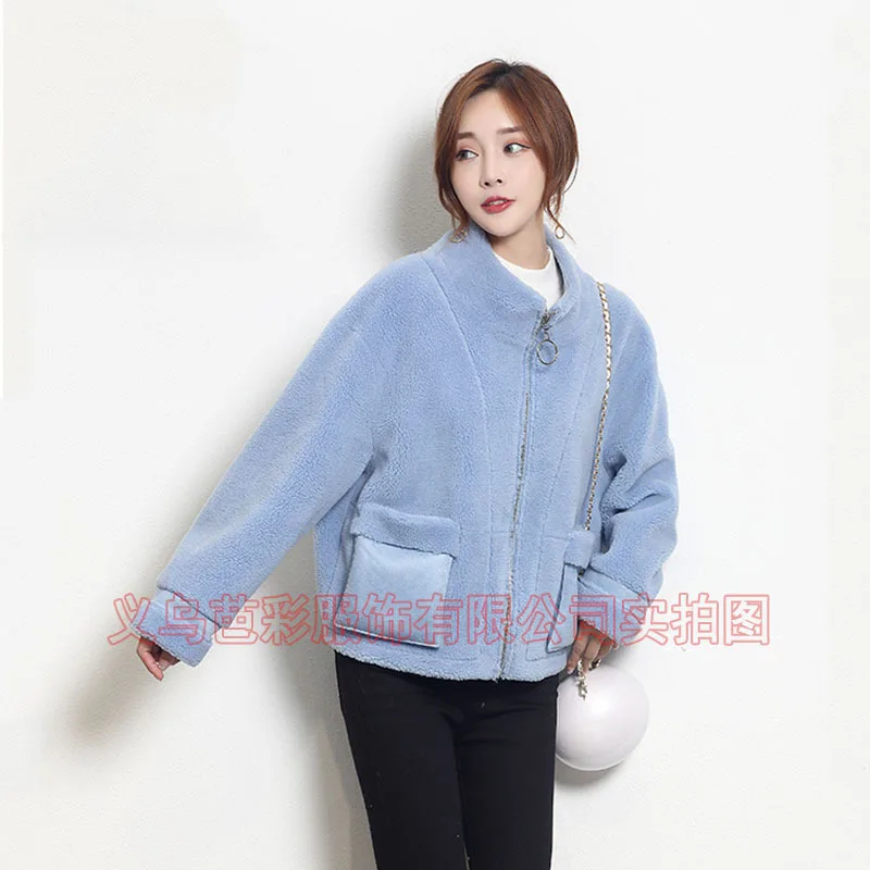 Ba Cai, The New Domestic Winter Fur Coat for Women's 2019 Korean Version of Granular Sheep Shearing Coat with Integrated Fur