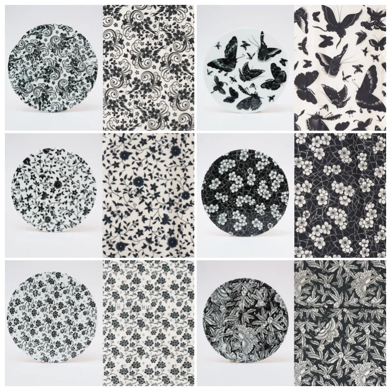 1PCS Pottery Art Transfer Paper Glaze Underglaze Black Flower Paper Jingdezhen Ceramic Decal Paper DIY Polymer Clay Tools