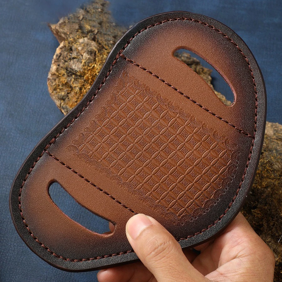 Carved leather holster top layer cowhide folding knife holster for EDC knife holster outdoor knife library