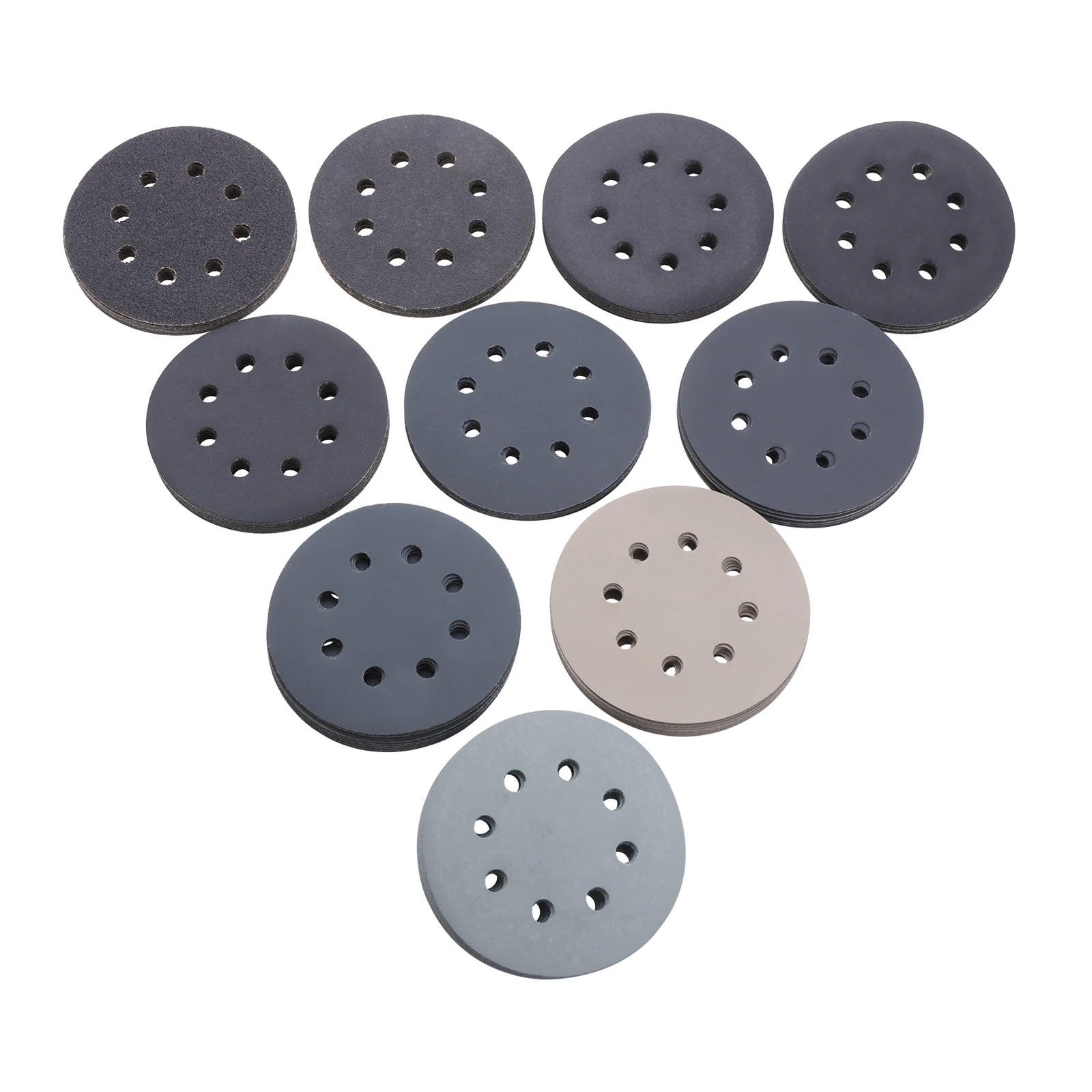 100PCS 5 Inch Hook And Loop Sanding Discs For Stone Polishing Crafts Auto Body Repair Metal Sanding Wood Ceramics 80-5000 Grits