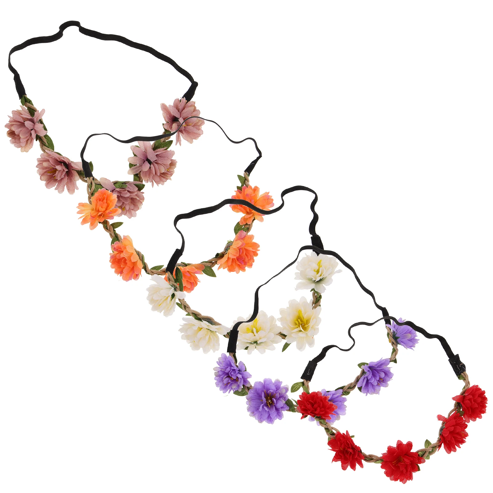 

5pcs Daisy Flower Headband Women Floral Crown Cloth Flower Hairband For Party Wedding Festival Travel Photography Girly