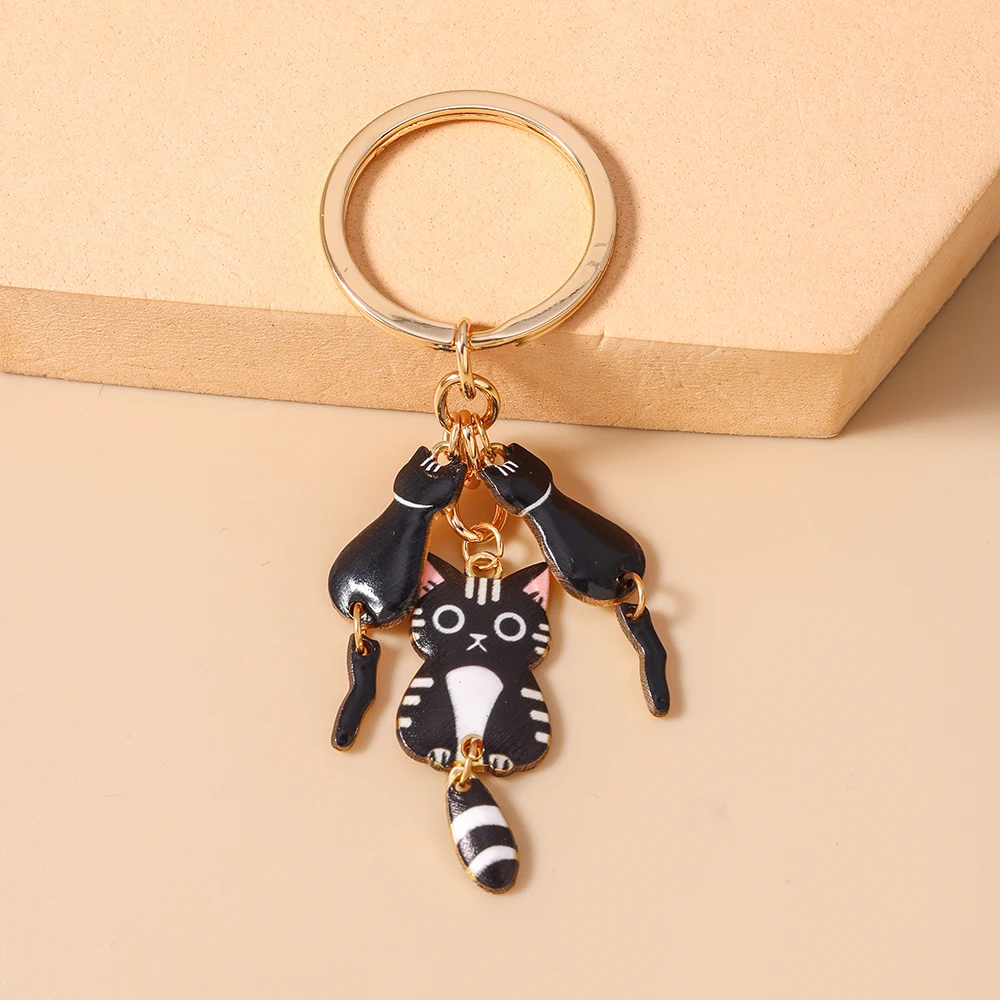 Aihua Niedlicher Emaille-Cartoon-Welpen-Katzen-Schlüsselanhänger für Frauen und Mädchen, Schlüsselringe, Handtaschenanhänger, Geburtstagsgeschenk, Schmuck. – Detail 8
