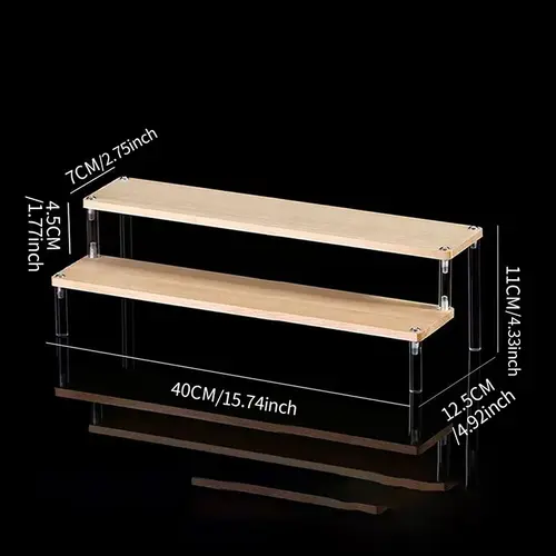 1-5 Tier Wood Acrylic Display Stand Hand-made Figure Doll Décor Toy Animation Car Model Blind Box Perfume Shelves Organizers - Image 13