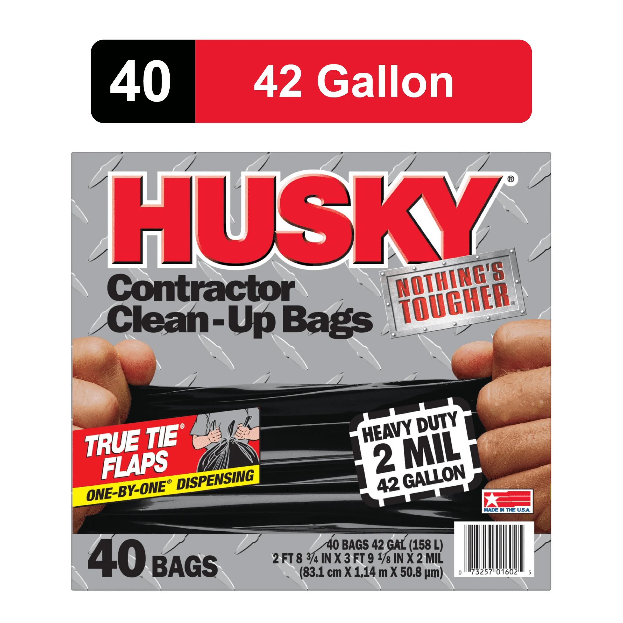 Heavy Duty Contractor Black Bags, 42 Gallon, 40 Bags, 2 Mil  Bags are resistant to tearing and puncturing, preventing leaks