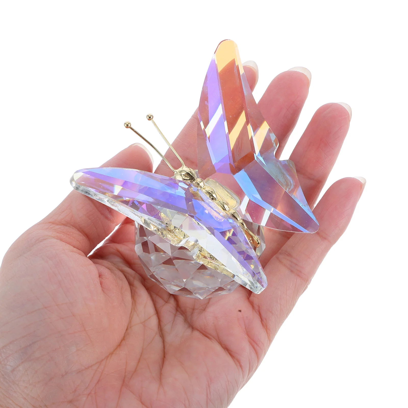

Pink Crystal Butterfly Glass Ornament for Desktop Living Room Office Decoration Artistic Decor Crystal Decor