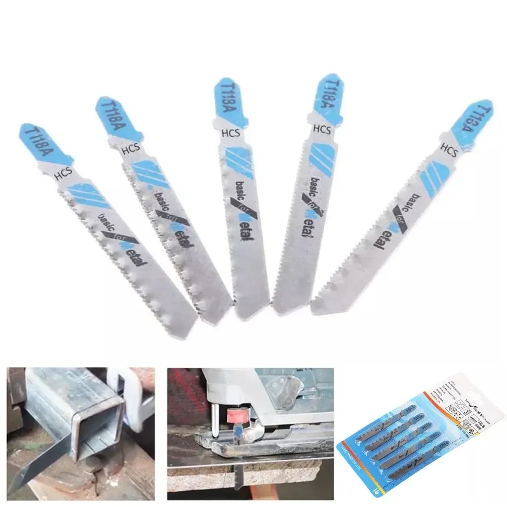 5Pcs/Set Reciprocating Saw Blades T118A HCS Jig Saw Blades For Cutting Wood PVC Plastic Thin Metal