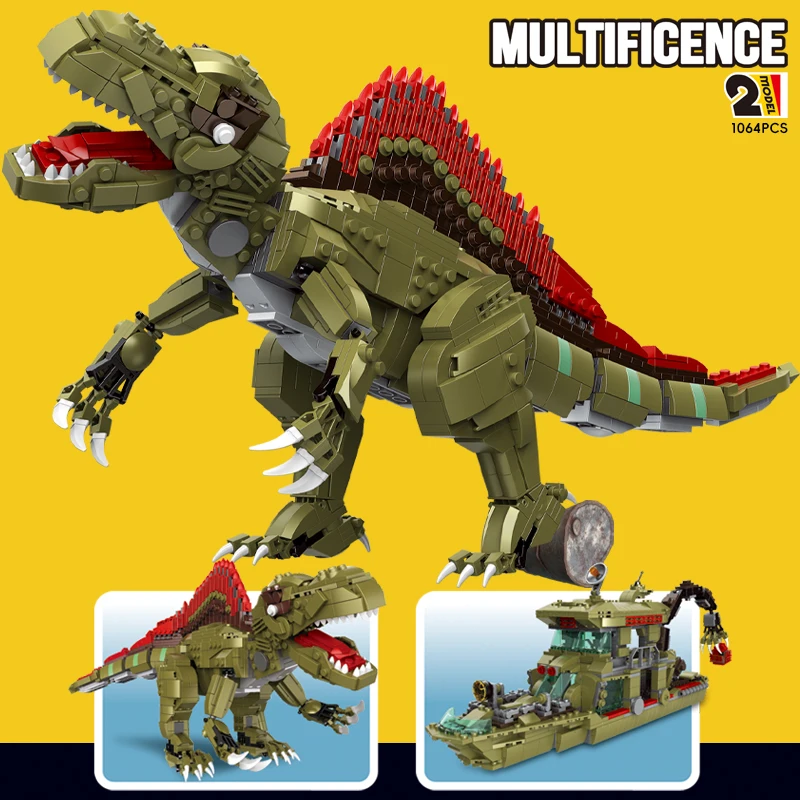 Boy series assembled building blocks dinosaur high difficulty huge tyrannosaurus rex spine back dragon puzzle toy