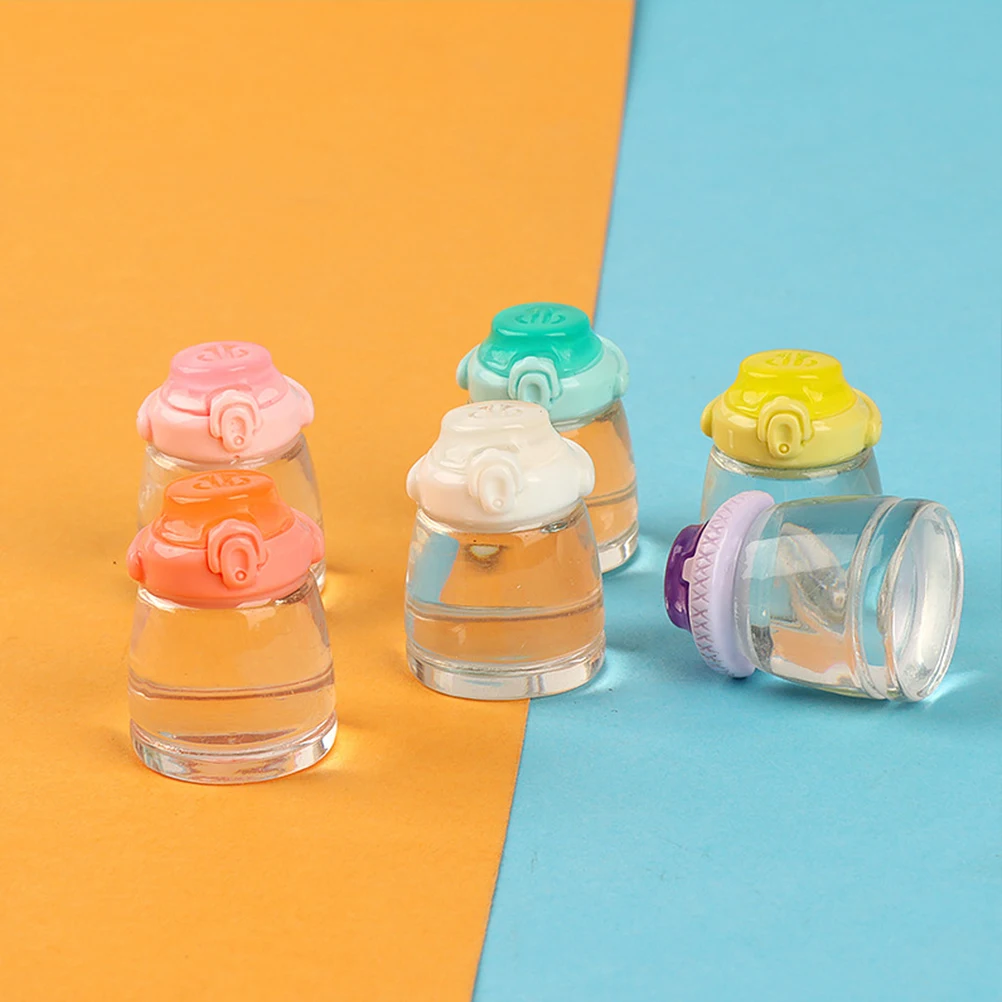 

12Pcs Simulated Mini Bottles Resin Fake Bottles Ornament for Mini House Decor Kids Pretend Play Set Mixed Color
