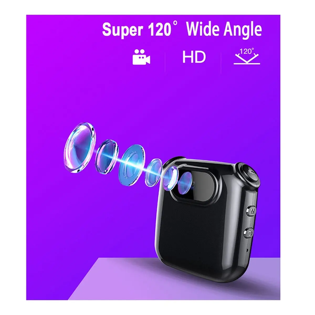 V9 Clip Necklace Camera 1080P Portable Cam Dispaly Screen Audio Video Voice Photo Recorder Smart Loop Recording 4GB