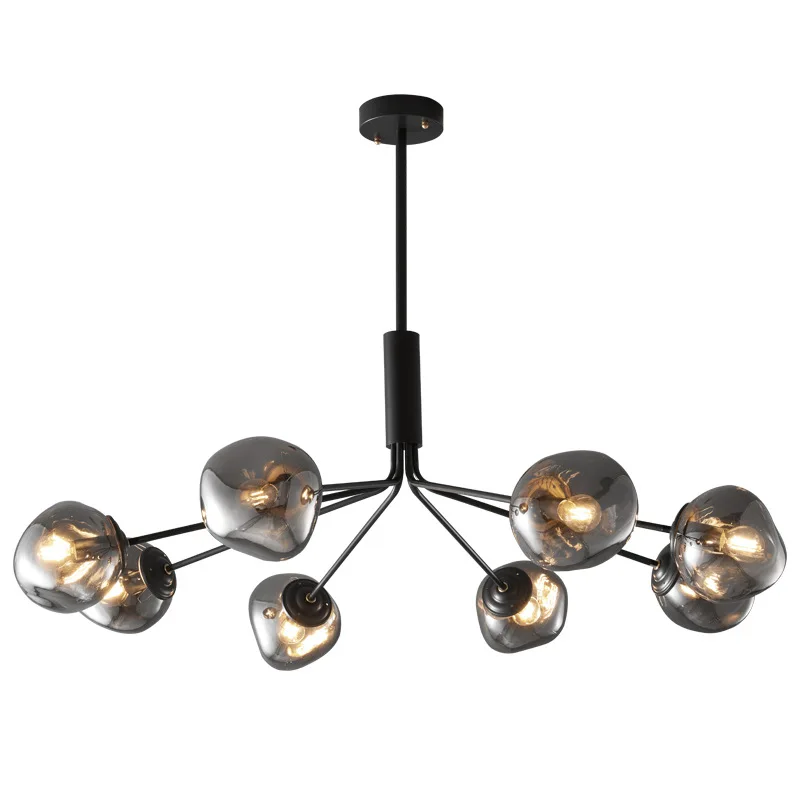 Modern Nordic Branch Chandelier Teto, Sombra De Vidro, Luz de Suspensão Para Sala De Estar, Cozinha, Decoração Do Lobby, LED Iron Hanging Light