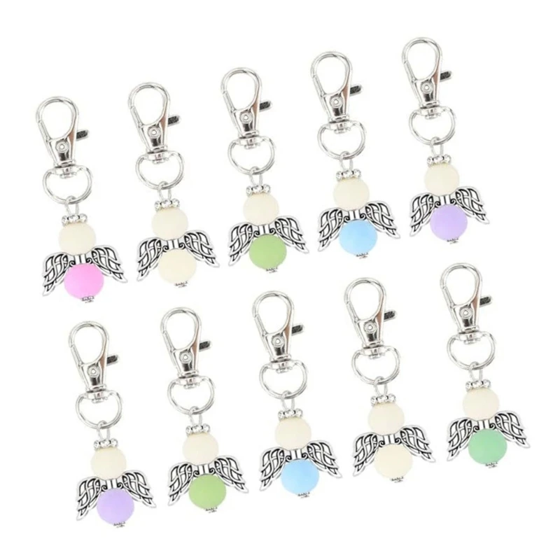 10/30Pcs Blessing Angel พวงกุญแจสำหรับอาบน้ำเด็กงานแต่งงานแถม Key ผู้ถือลูกปัดจี้ Keyring สำหรับครู