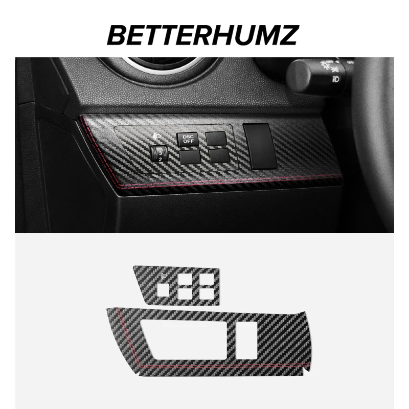 For Mazda 3 Axela 2010-2013 Made of Alcantara Carbon Fiber Headlight Lamp Switch Panel Trim Sticker Car Interior Accessories