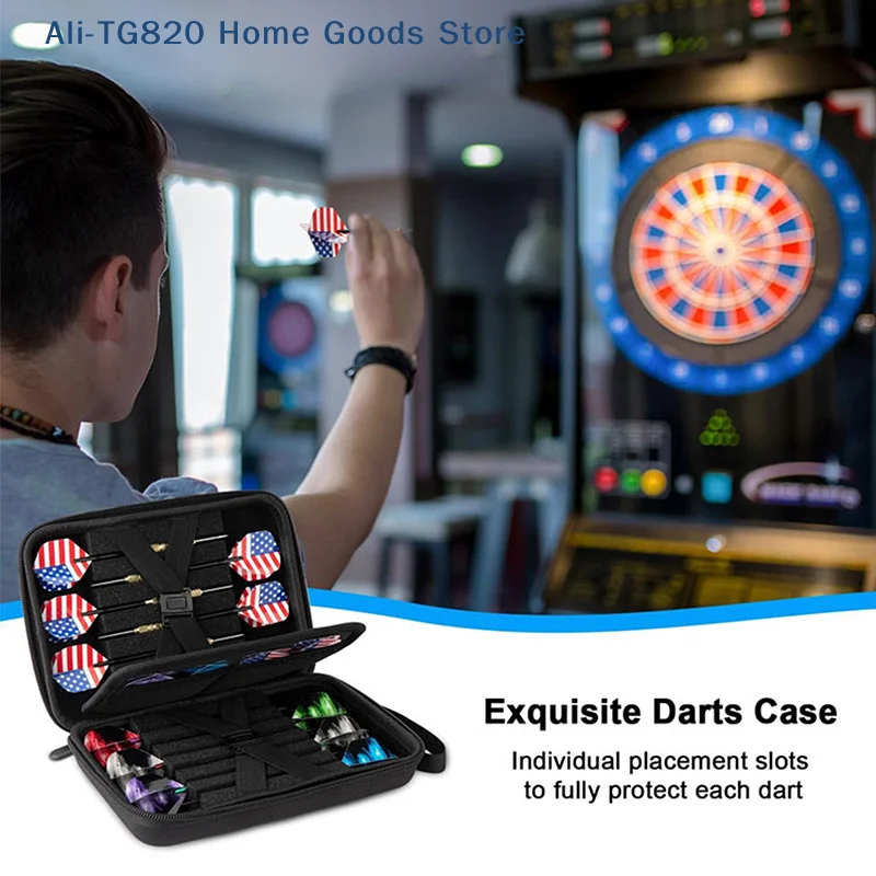 [TG820]Dart Case Holder Bag For 12 Pcs Steel And Soft Tip Darts Set, Storage Organizer Holds 12 Darts And Tips (Cases Only)