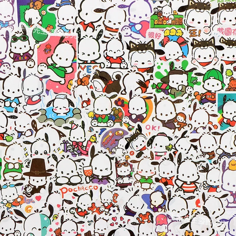 

100Pcs Sanrio Hello Kitty Kuromi Kawaii Cinnamoroll My Melody Lovely Posters Cartoon Paster Game Cards Collection Cards for kids