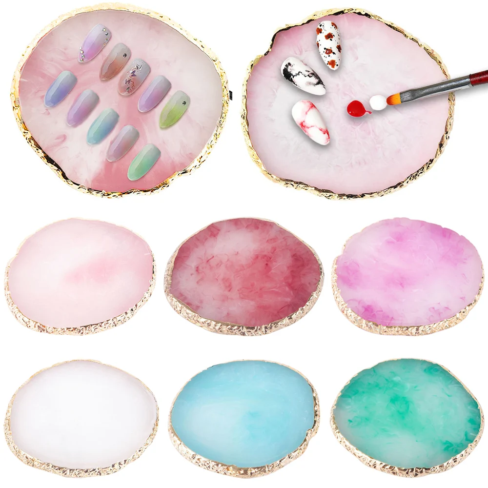 

1Pcs Round Nail Art Palette False Nail Tips Drawing Paint Nails Color Mixing Gel Display Shelf Manicure Accessories Equipment