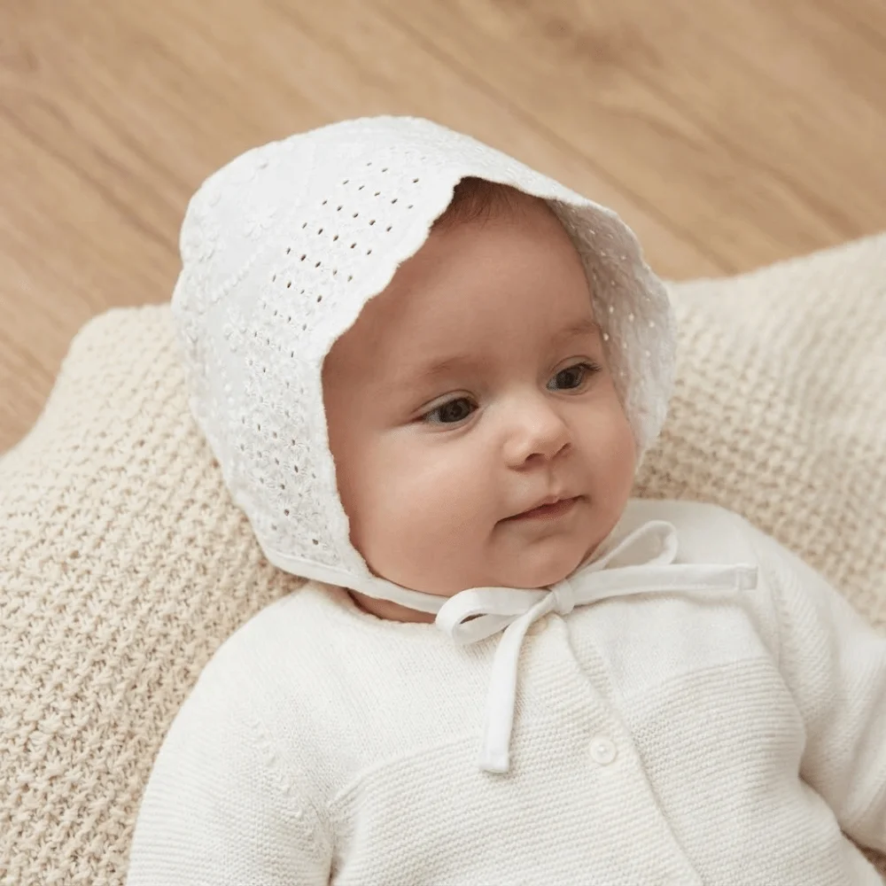 

Cute White Baby Lace Hat Princess Breathable Newborn Cap Embroidery Flower Summer Sun Hat Bonnet Cap