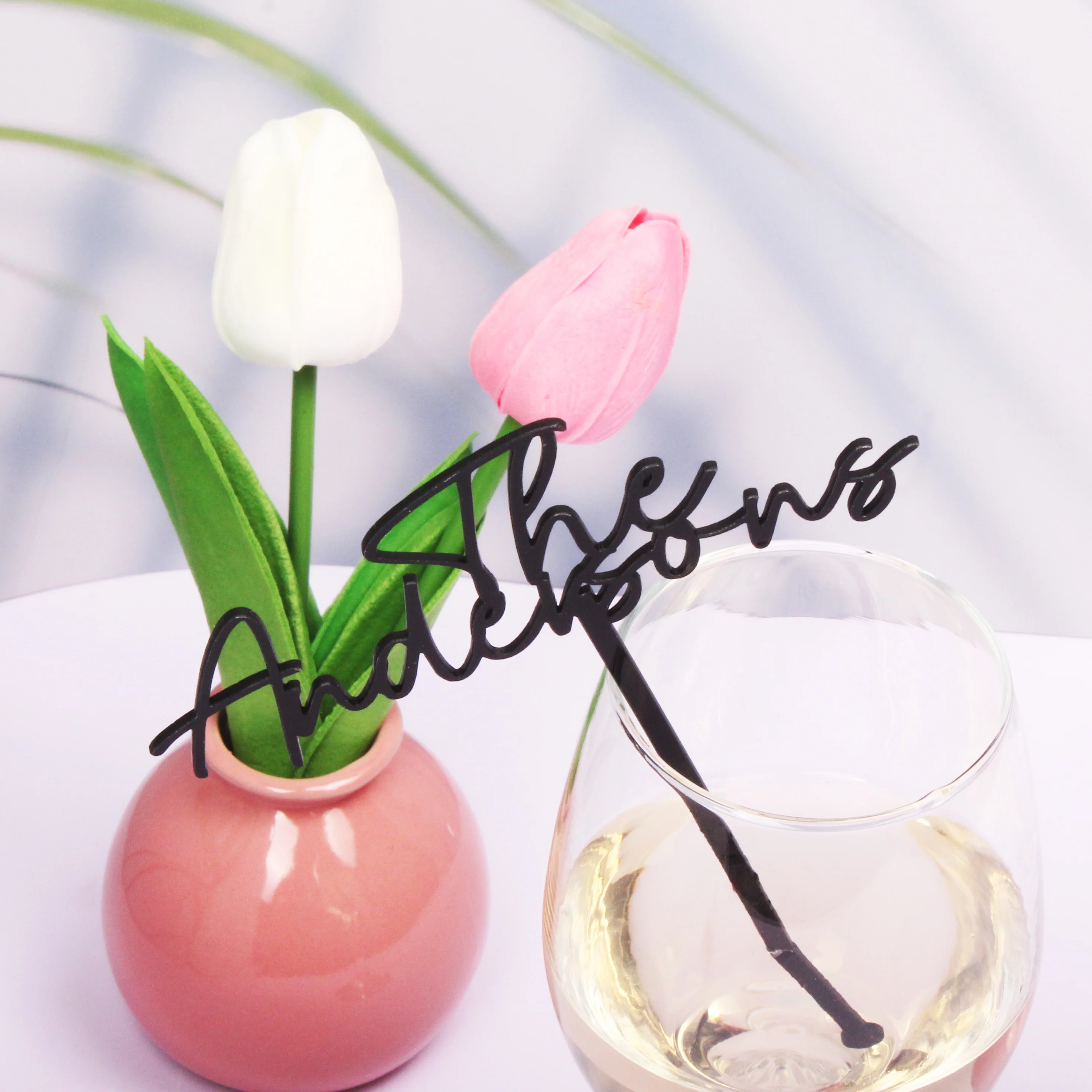 مخصص كوكتيل بار اكسسوارات الزفاف الجدول محور شخصية الفولاذ المقاوم للصدأ اسم الضيوف حفلة شرب النمامون