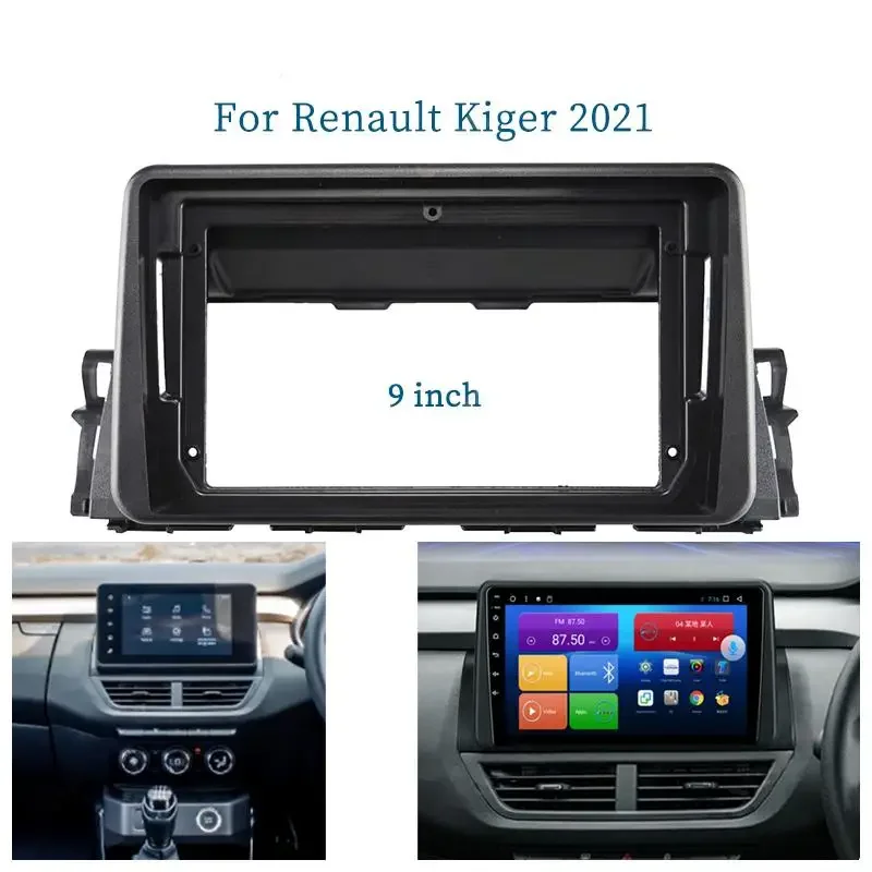 AUTODAILY 9 Inch Car Frame Fascia Adapter Canbus Box Decoder For Renault Kiger 2021 Android Radio Dash Fitting Panel Kit