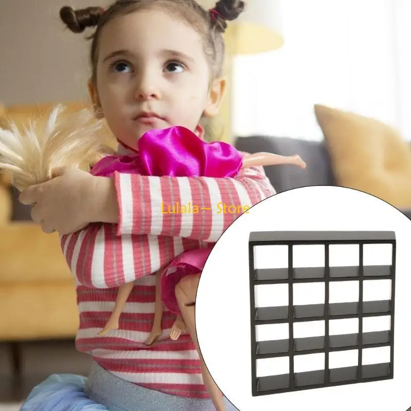 Y4qa prateleira exibição multiuso com 16 compartimentos para entusiastas móveis casas bonecas e organização