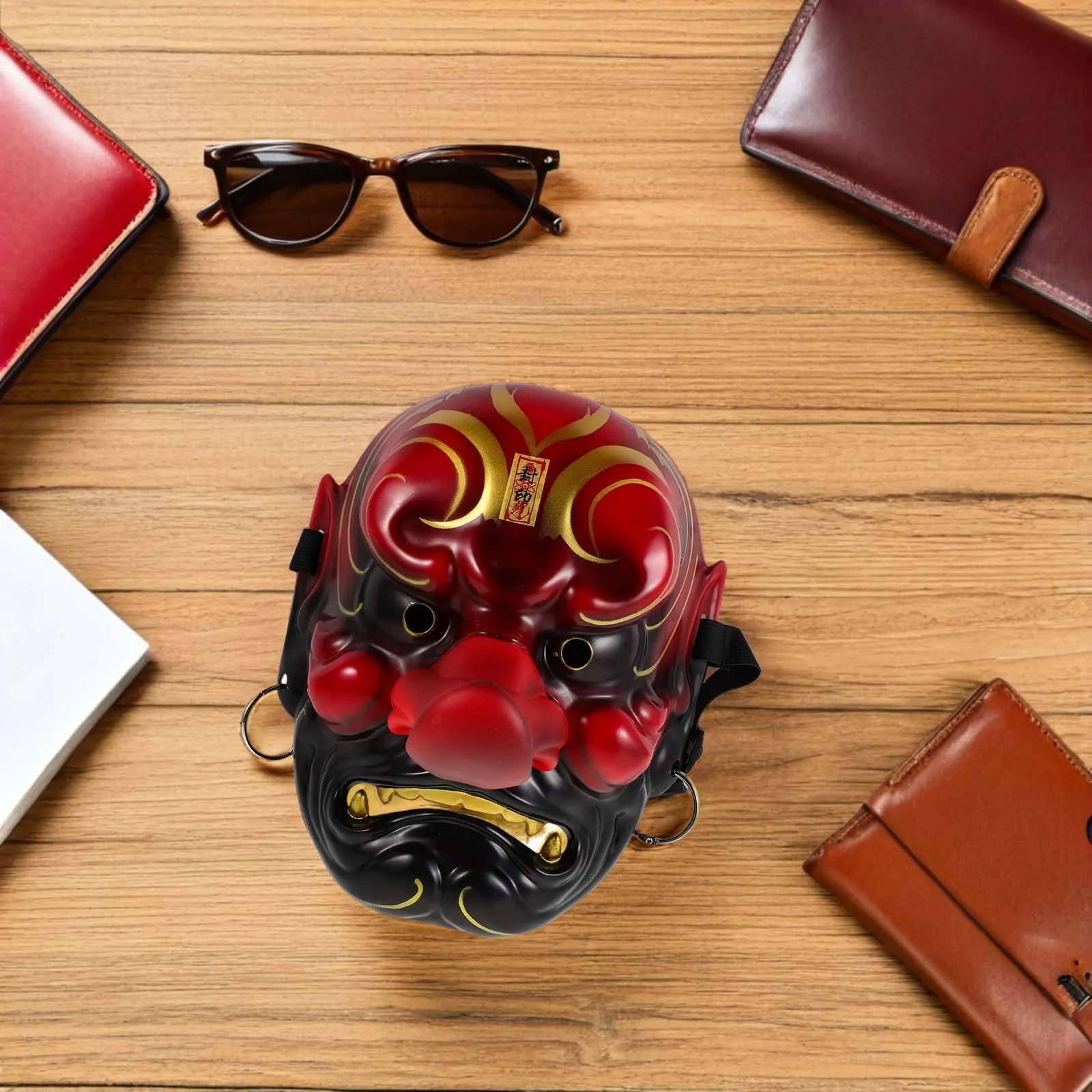 Máscara Tradicional Japonesa de Tengu, Diseño Ligero y Resistente para Disfraces de Halloween, Carnaval, Cosplay y Teatro