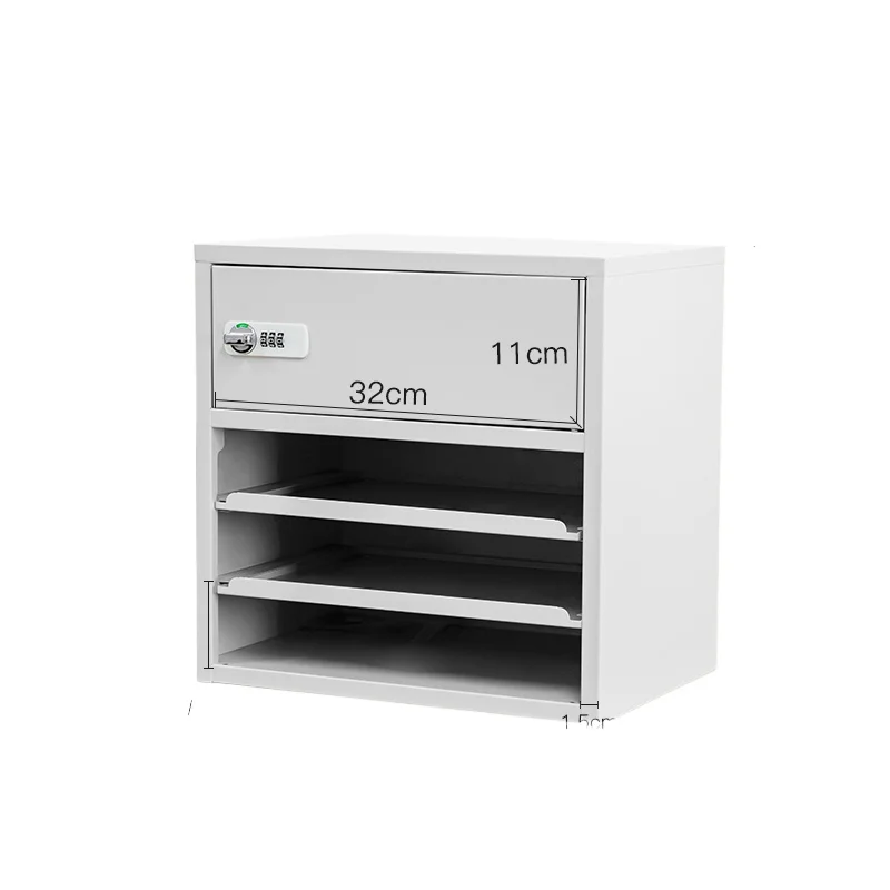

Metal Simple Locking Security Cabinet Multi-Compartment Office Documents Desktop Organizer for Cosmetics/Stationery/Jewelry