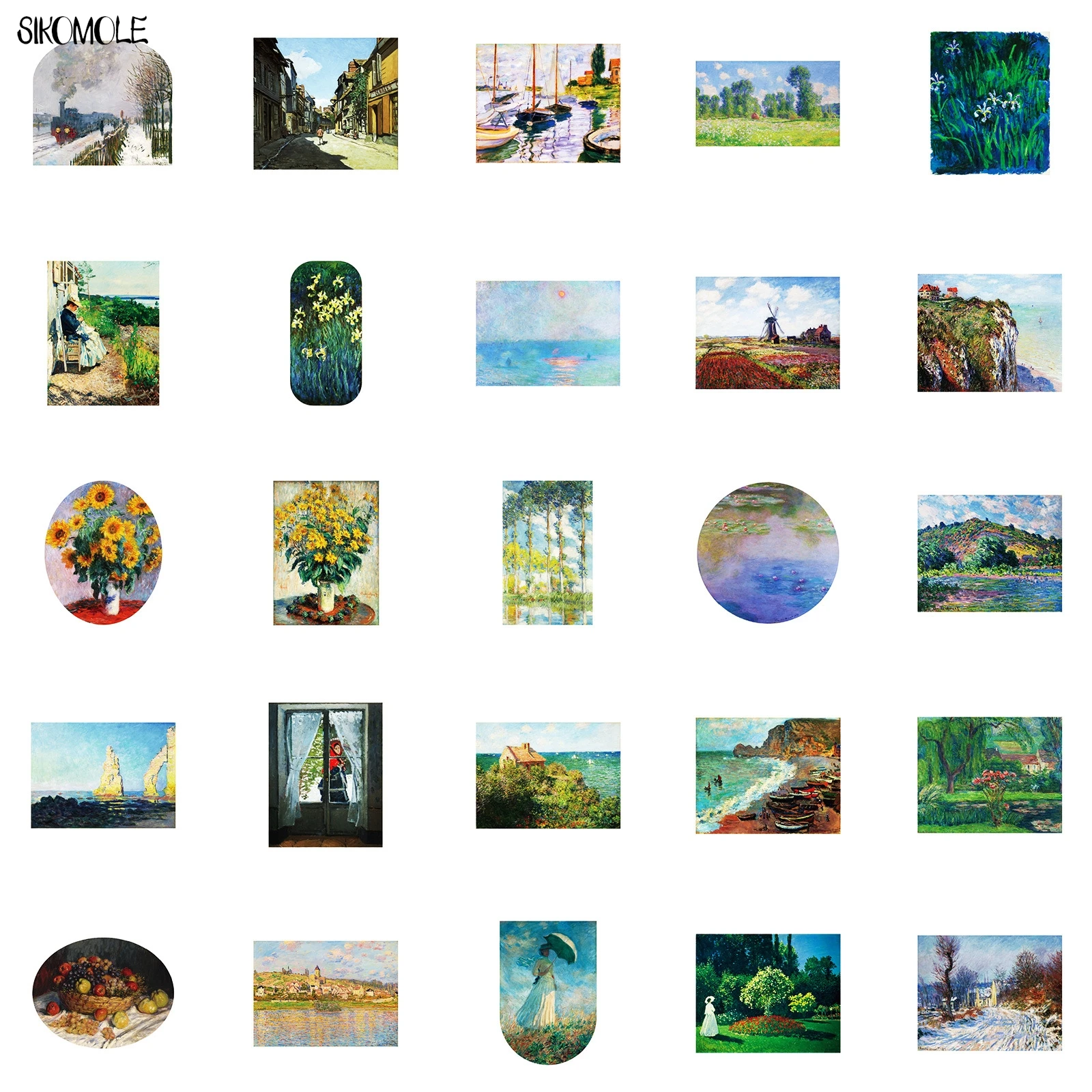 10/30/50 stücke Cartoon Romantische Ölgemälde Thema Aufkleber DIY Spielzeug Telefon Laptop Gitarre Reise Gepäck Skateboard Graffiti Aufkleber