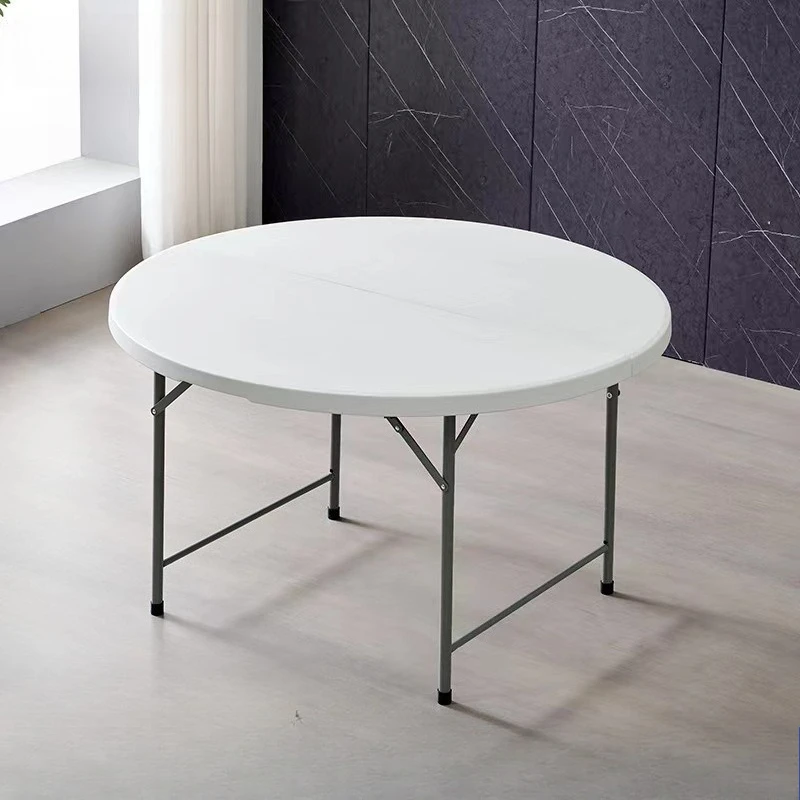 Folding round table household banquet plastic dining table outdoor easy storage