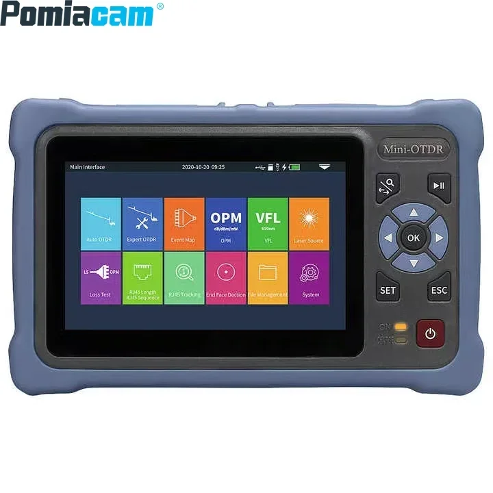 

Mini OTDR Fiber Optic Reflectometer Touch Screen EXFO VFL OLS OPM Event Map Ethernet Cable Tester 12 in 1 DE1201