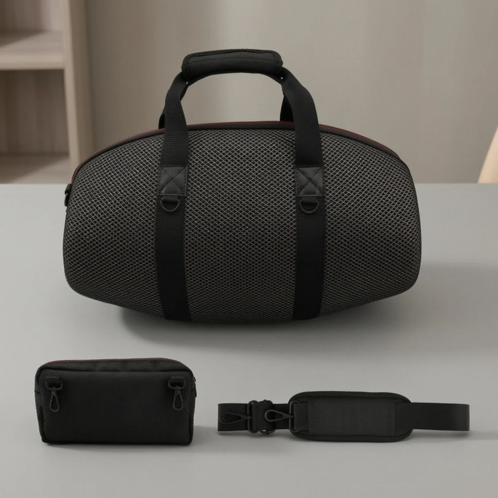 Speaker Bag with Shoulder Strap Portable Speaker Case with Accessory Pouch Shockproof Long-Lasting for Travelers