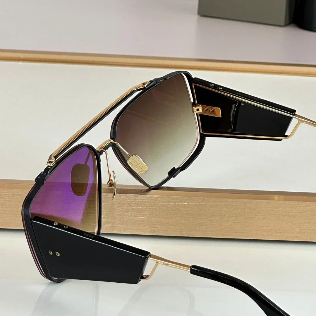 SOULINER-TWO Size 56-18 Top High Quality Sunglasses For Men Titanium Style Fashion Design Sunglasses For Womens With Box