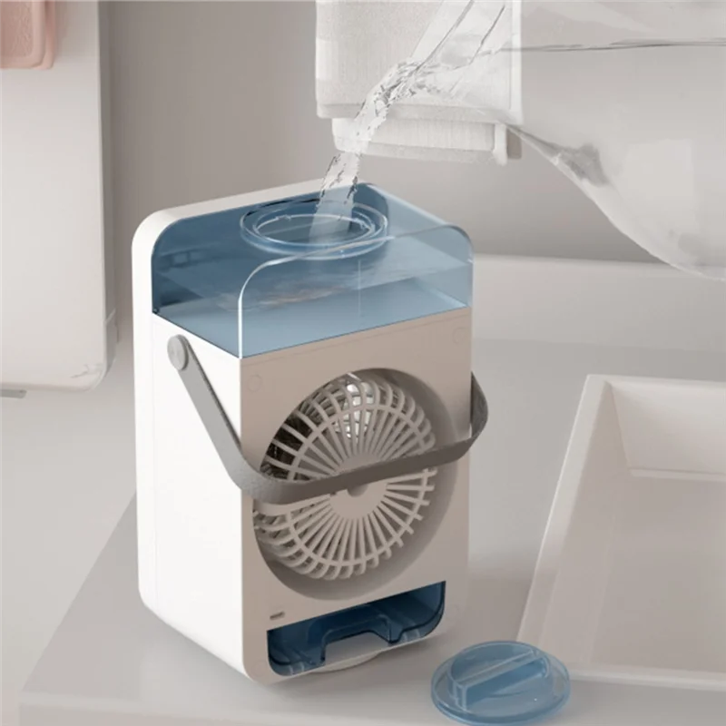 ABGR-Portable Air Conditioners Evaporative Air Cooler Humidifier 7 Colors Light Personal Air Conditioner Fan For Room Office Dur