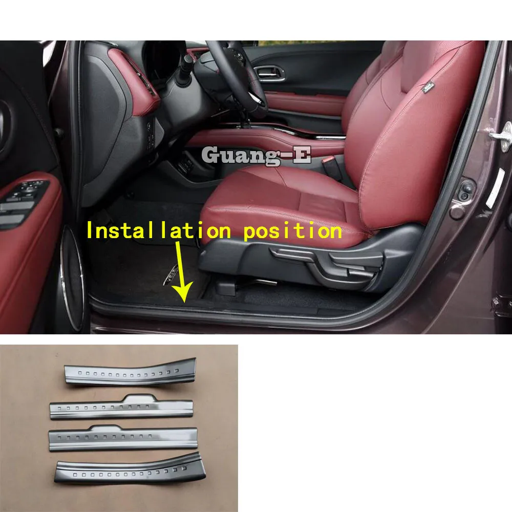 

Car Stainless Steel Pedal Door Sill Scuff Plate Inside Cover External Inside Threshold For HRV HR-V Vezel 2019 2020 2021 2022