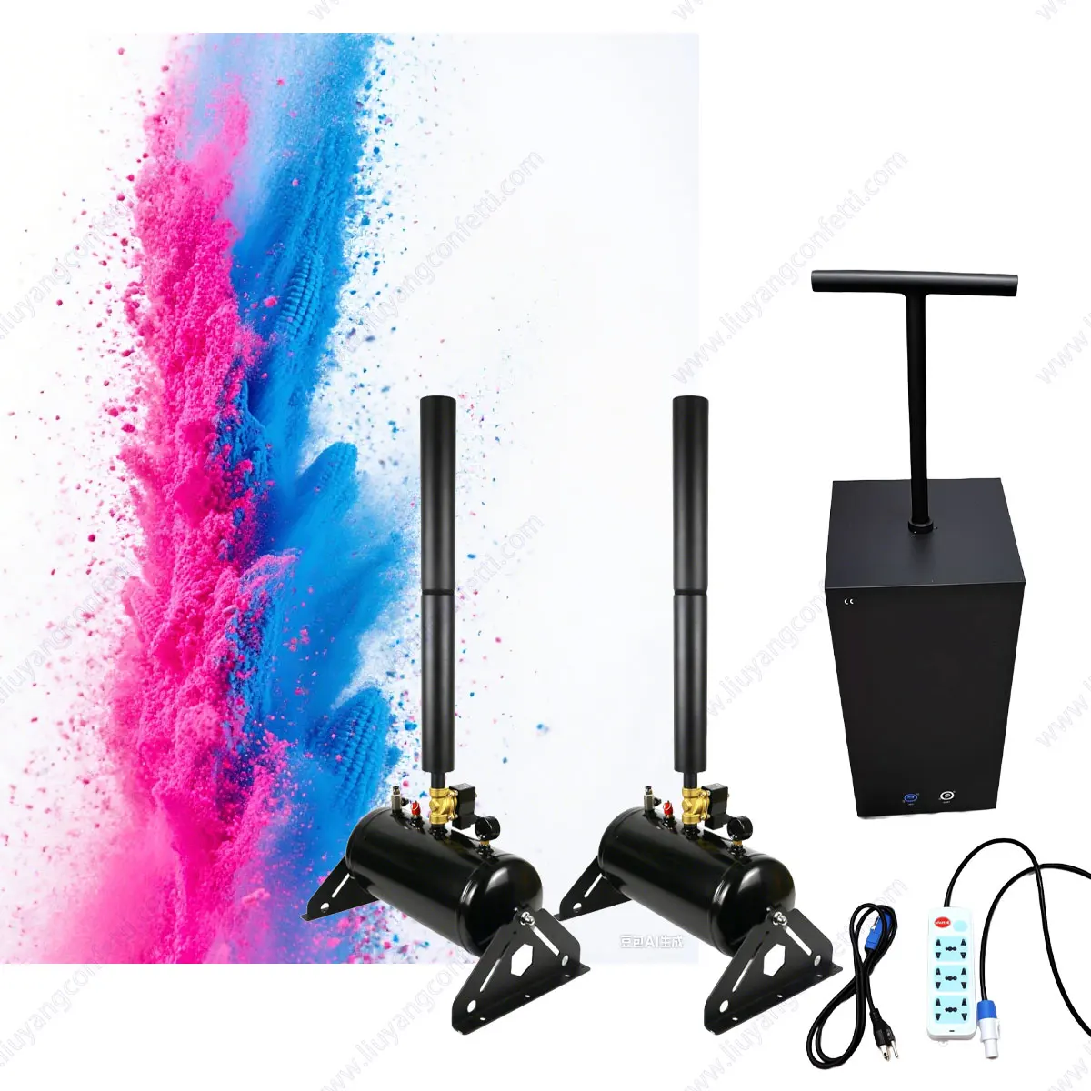 Confetti Streamer Baby Shower Machine Compressor air CO2 Blaster Color Smoke Powder Gender Reveal Cannon TNT Pink Blue Boy Girl