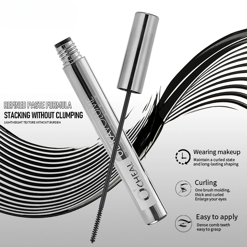 두껍고 슬림한 마스카라, 오래 지속되고 번지지 않는 방수 컬링 세팅, 작은 미세 브러시 헤드 마스카라