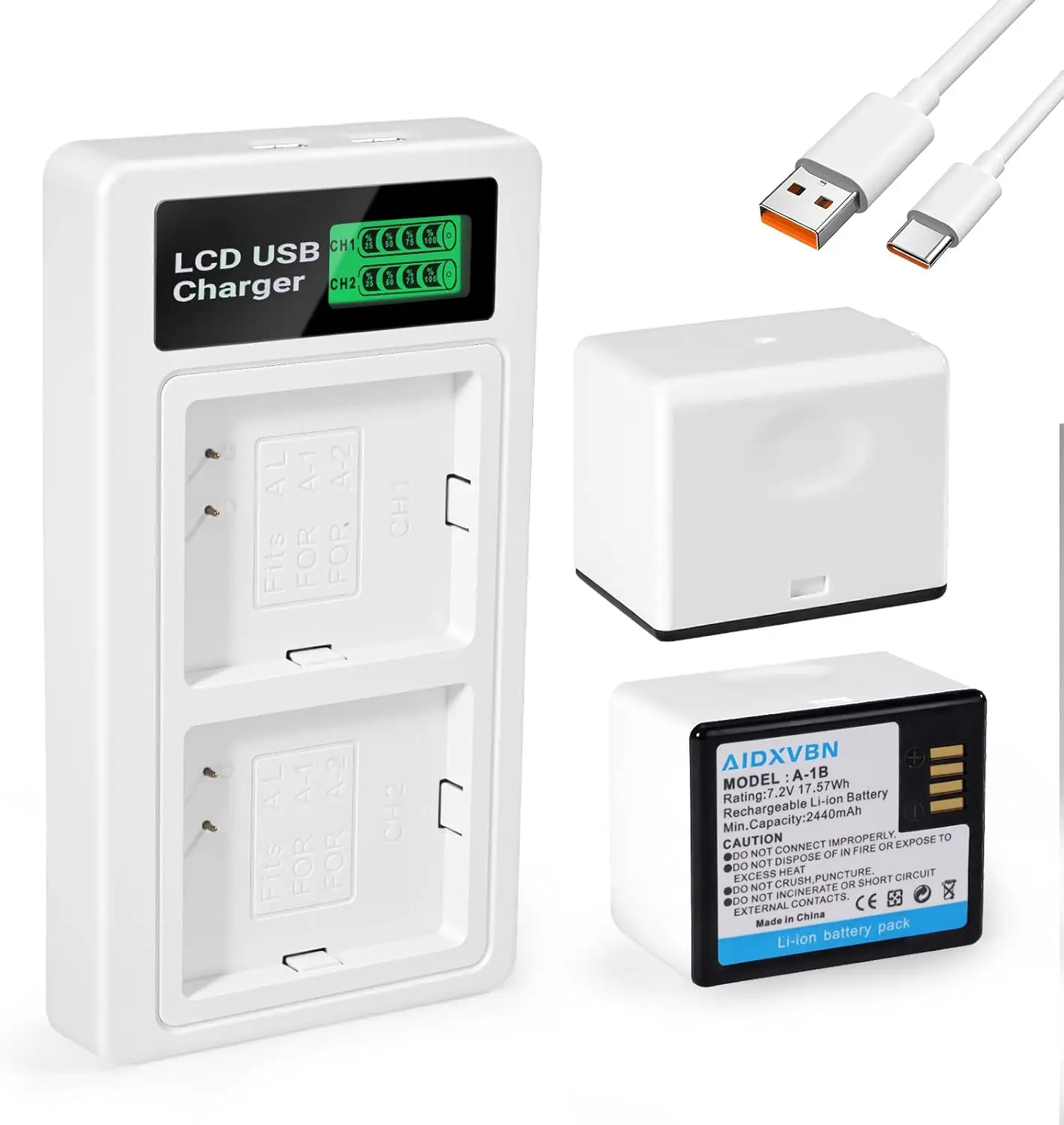 

2 Pack Battery + Charger for Arlo Pro/Pro 2 Security Cameras, 2440mAh Long Life, Plug & Play