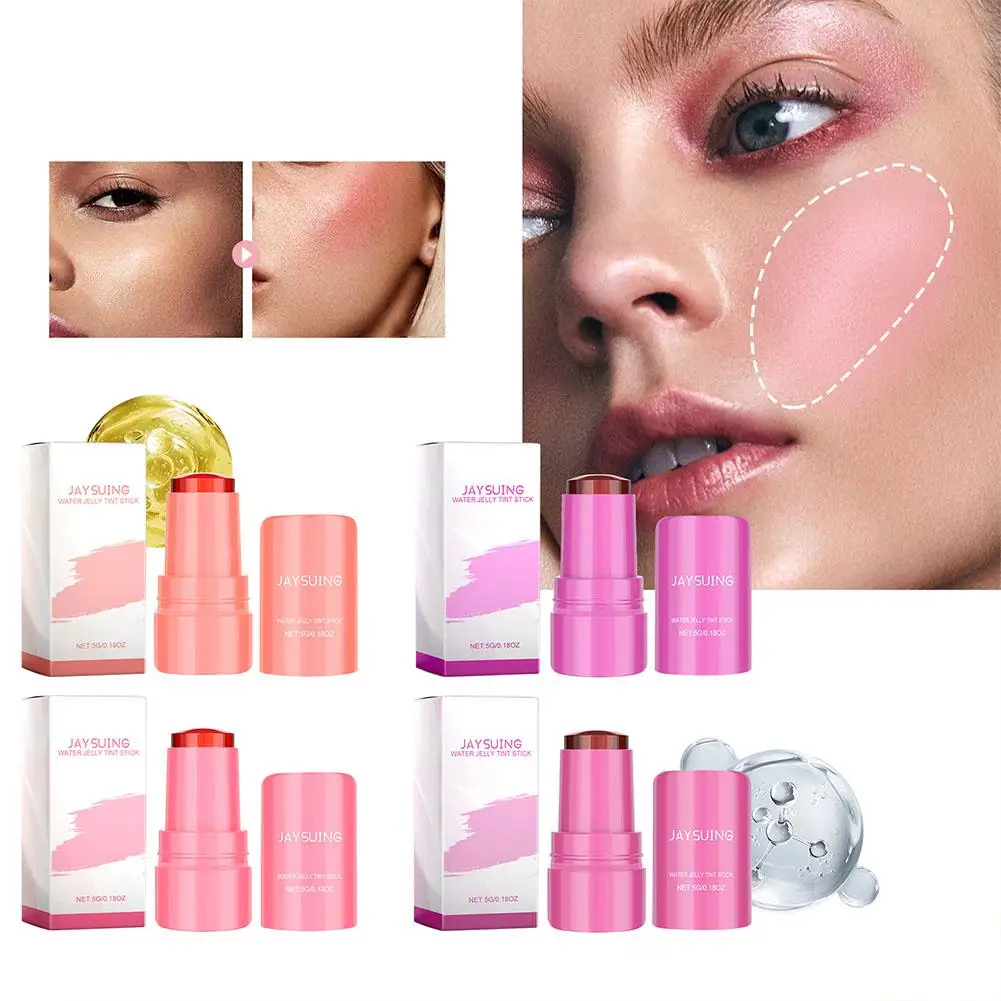 Jaysuing-Fruit Jelly Powder Blush, Lazy People Lip Stick, Face Blush, Skin Gloss Mesmo Cosméticos, Destaque de Maquiagem Profissional, I8c5