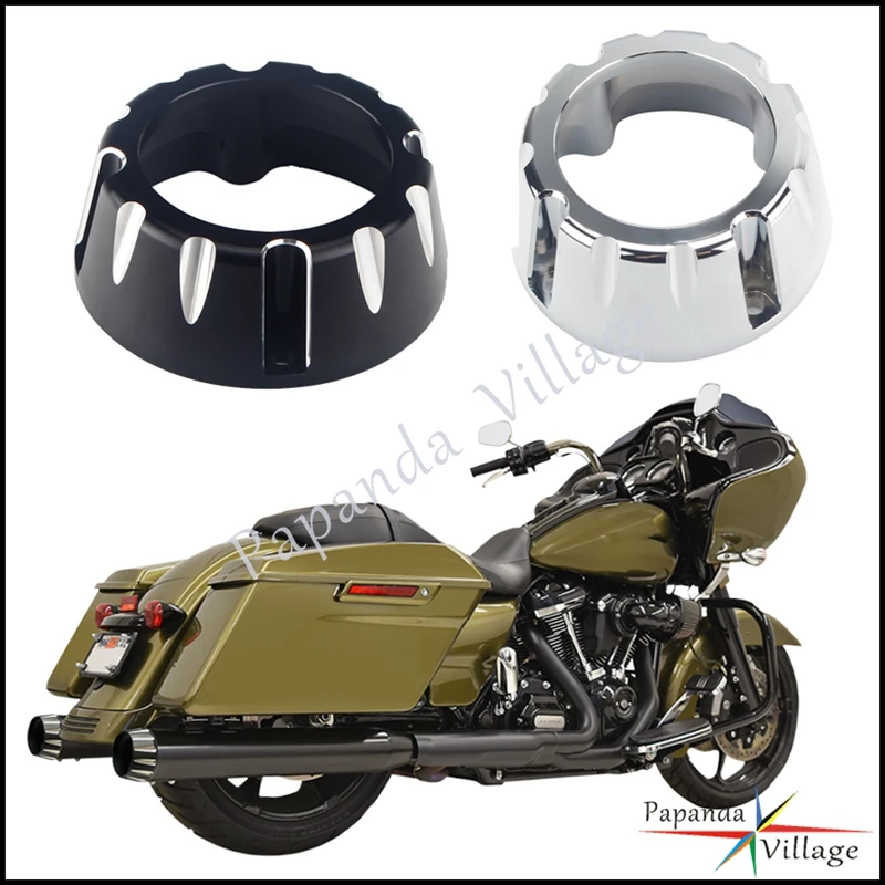 

For Harley Touring Sportster Softail Dyna Motorcycle Black Aluminium Exhaust Tip 2-into-1 Full-System Muffler Pipe End Cover